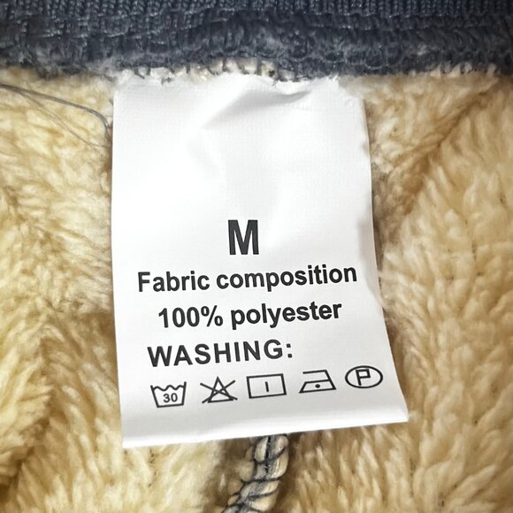 Fleece Lined Quilted Pants Mens Medium Gray New Pockets Warm Winter - Picture 9 of 10